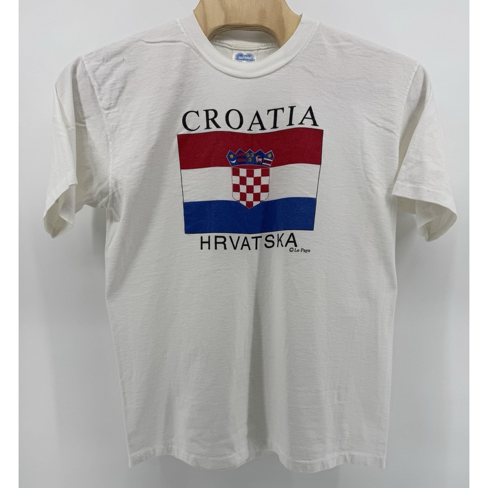 Vintage 90s Le Pays International Croatia T-Shirt Size XL Single Stitch USA Made
